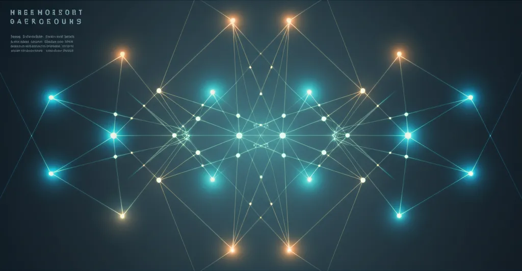 Абстрактная визуализация сети, иллюстрирующая набор данных пример для анализа