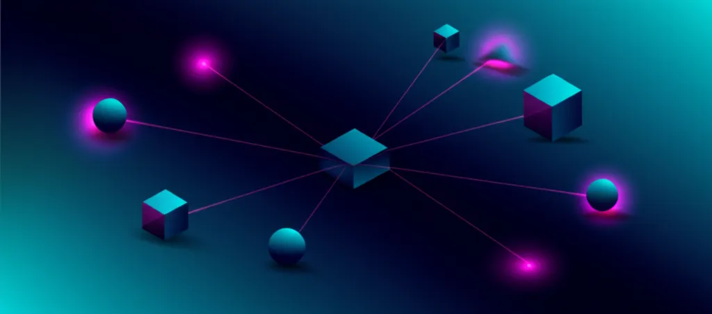 Абстрактная визуализация, где геометрические фигуры представляют объекты датасета в процессе анализа.