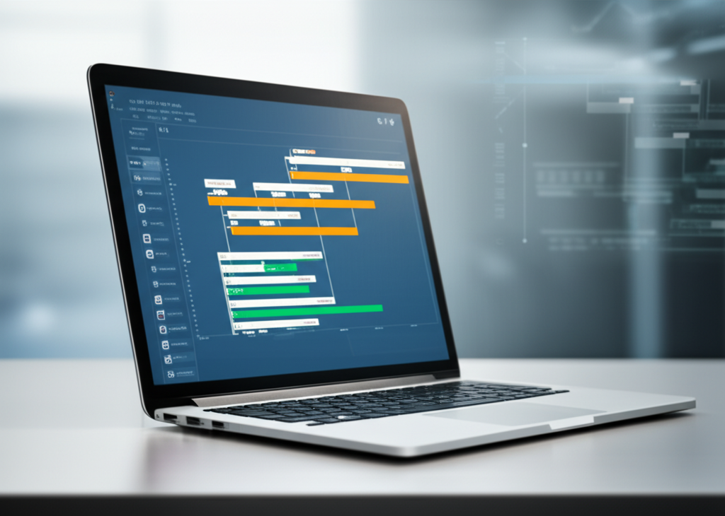 Обзор онлайн инструменты для диаграмм Ганта 2025 на экране ноутбука
