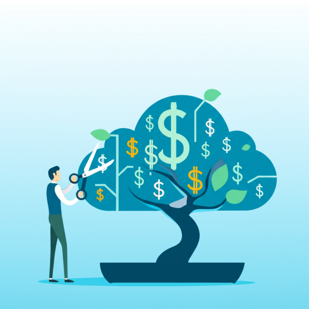 Визуальная схема, которая показывает, как работает оптимизация облачных затрат.