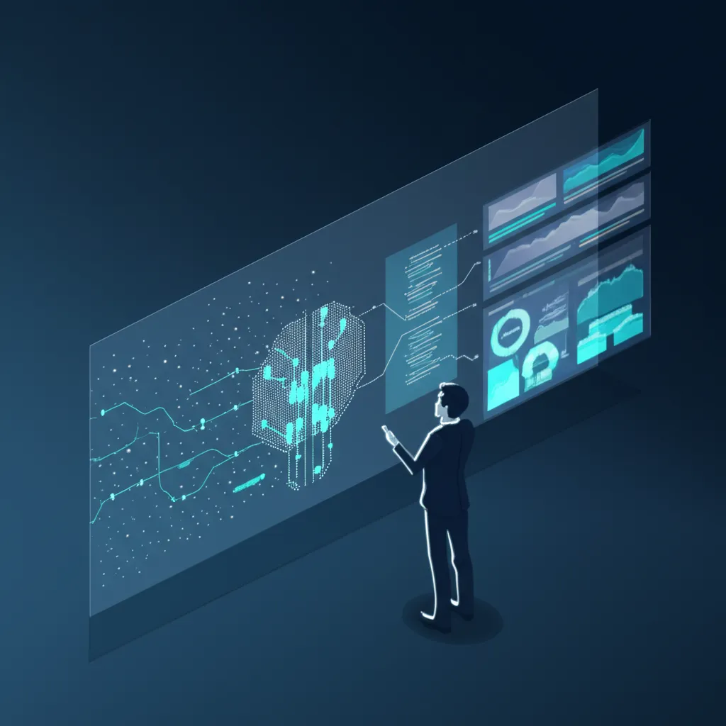 Инфографика, где показана оценка готовности клиентских данных к ИИ для руководства, от хаоса к структурированной информации.