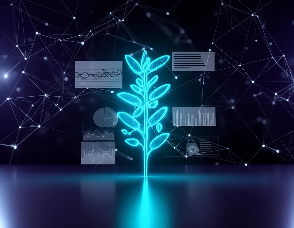 Детальная оценка рынка наука о данных запуск продукта на фоне абстрактной визуализации данных.