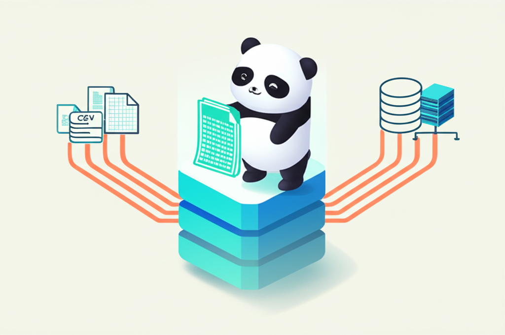 Иллюстрация процесса pandas загрузка датасета из разных источников в структуру DataFrame