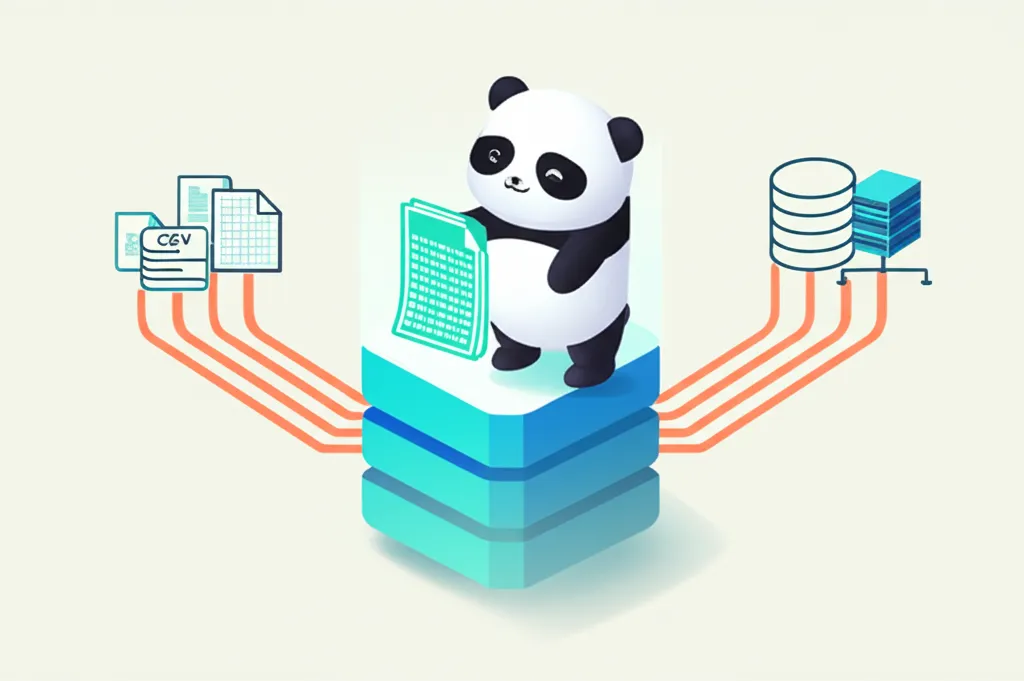 Иллюстрация процесса pandas загрузка датасета из разных источников в структуру DataFrame