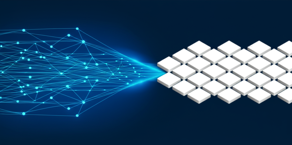 Современный парсер сайта в виде абстрактной схемы, показывающей процесс сбора и структурирования данных.