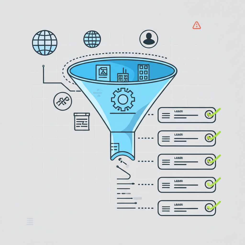 Инфографика, иллюстрирующая как работают Парсеры email адресов для лидов 2025: от сбора данных до получения готовых контактов.