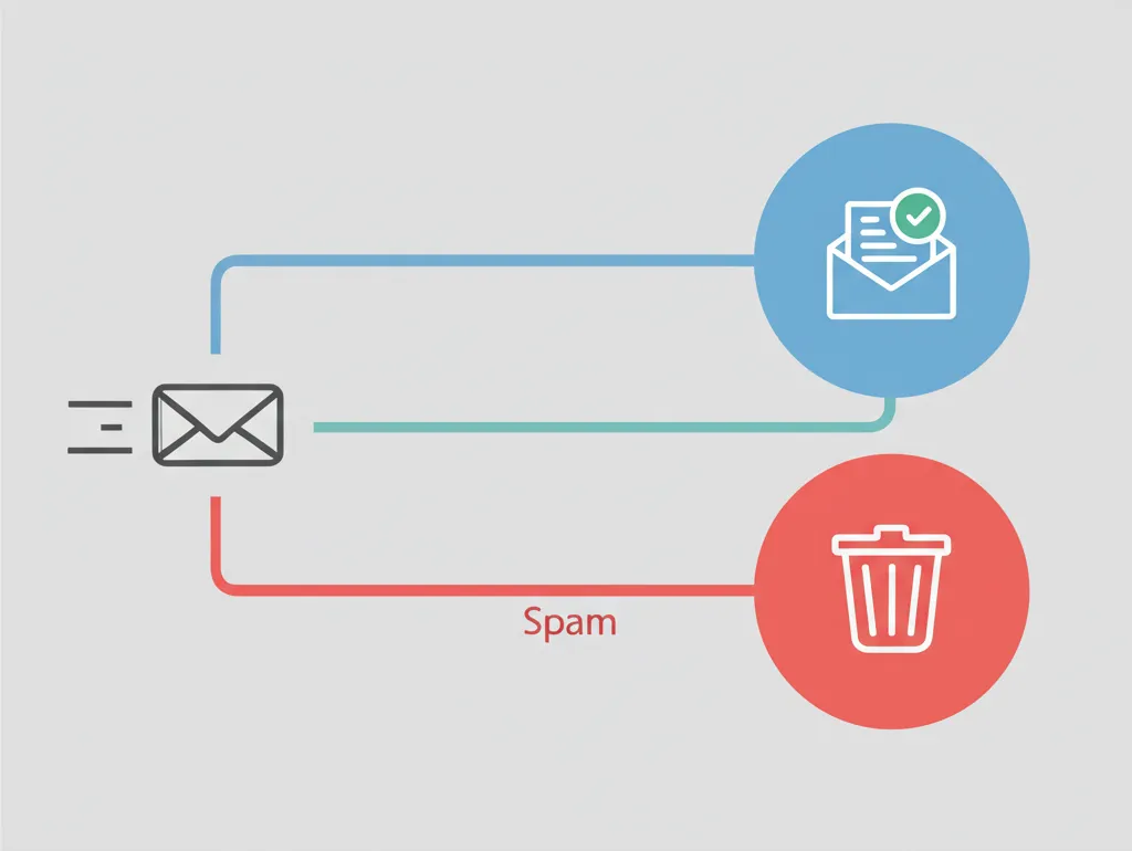 Иллюстрация, объясняющая, почему письма попадают в спам, и как этого избежать.
