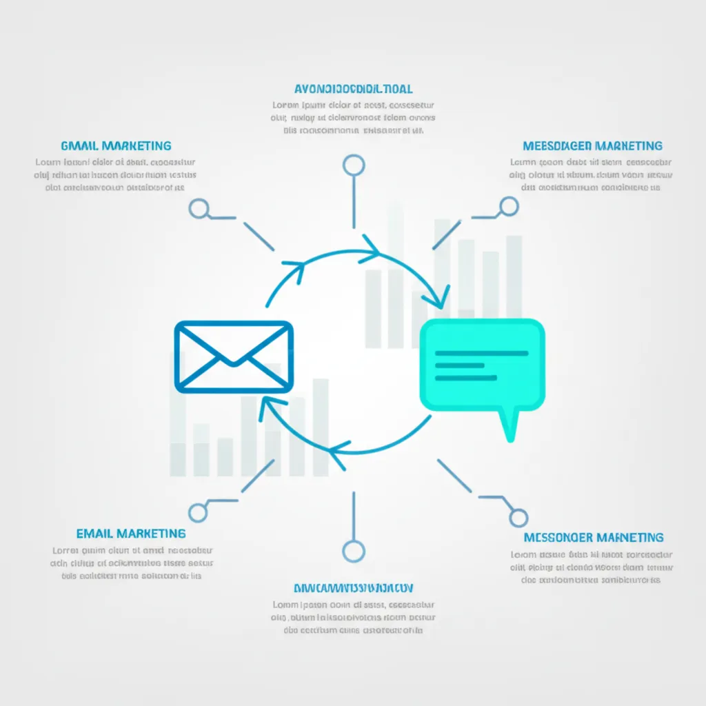 Почтовые рассылки мессенджеры: инфографика, сравнивающая два канала коммуникации для бизнеса.