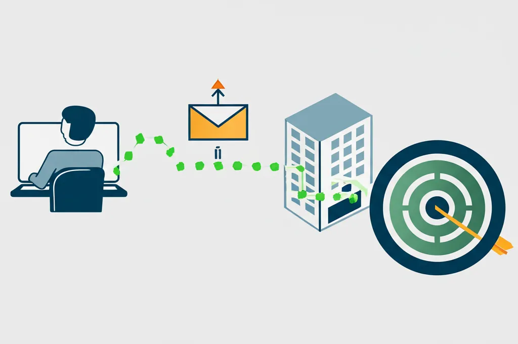 Эффективный поиск клиентов через холодные рассылки, представленный в виде инфографики.