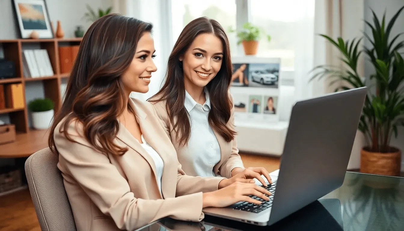 Предприниматель за ноутбуком выбирает товары для продажи онлайн.