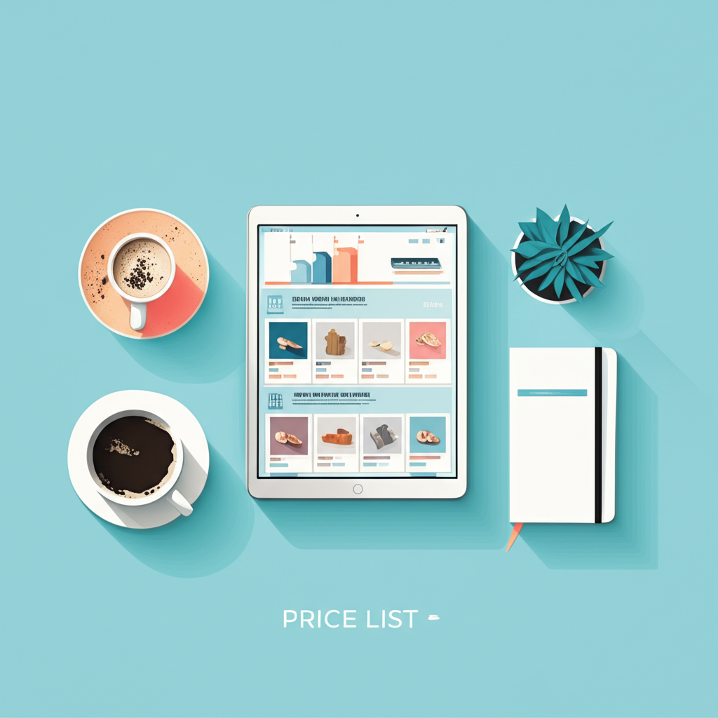 Предприниматель использует приложение для создания прайс листа бесплатно на своем планшете.