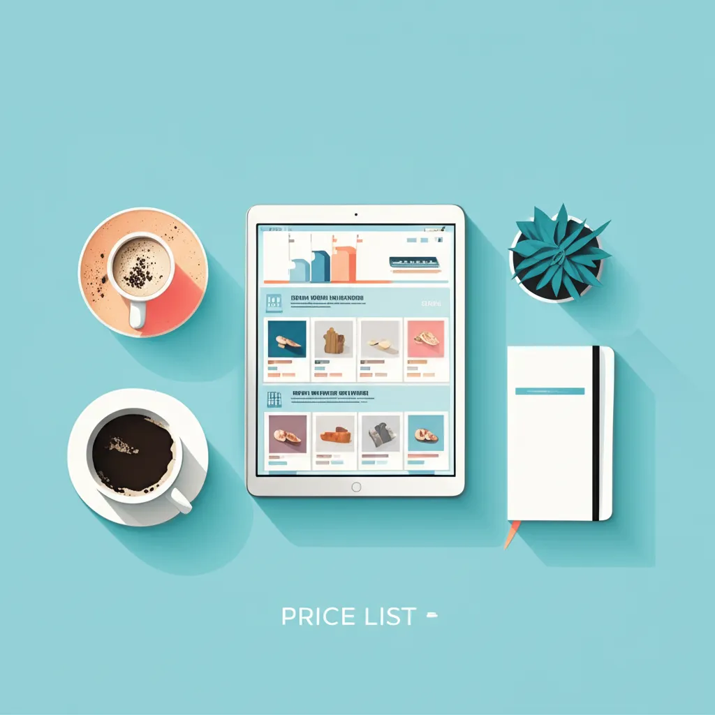 Предприниматель использует приложение для создания прайс листа бесплатно на своем планшете.