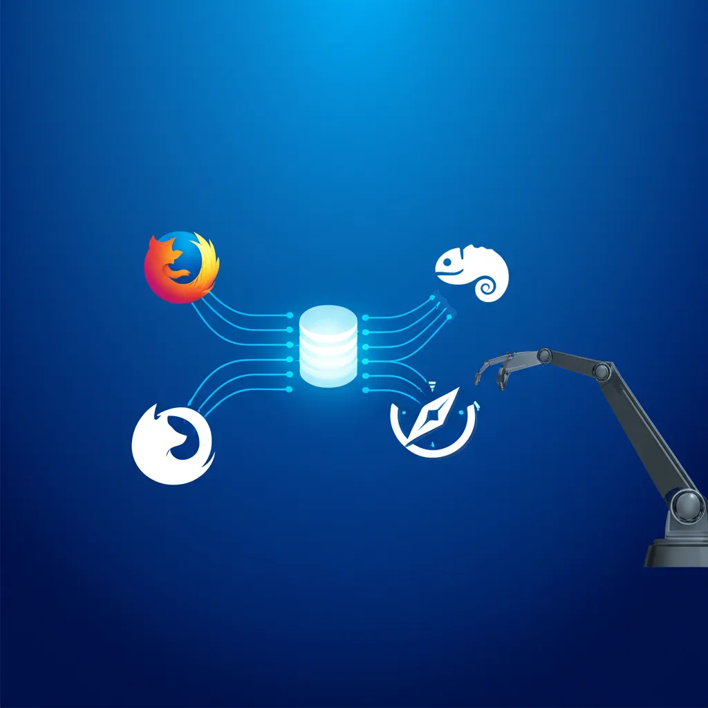 Схематичное изображение, иллюстрирующее применение Playwright, Puppeteer, Selenium для скрапинга и автоматизации.