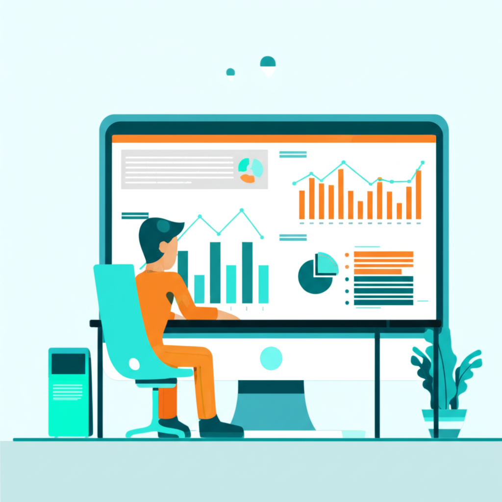 Наглядный пример работы с датасетами на компьютере с графиками и диаграммами.