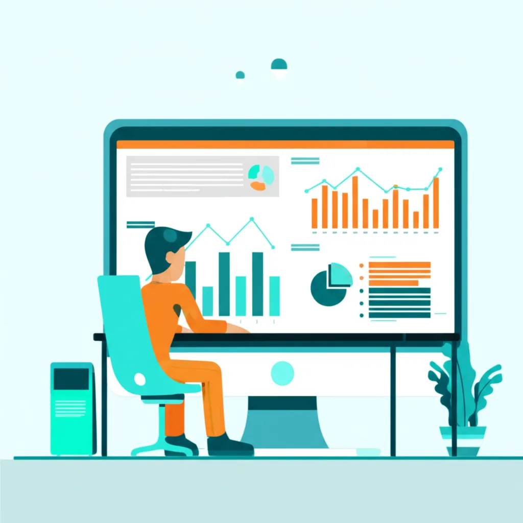 Наглядный пример работы с датасетами на компьютере с графиками и диаграммами.