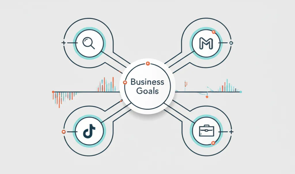 Инфографика, иллюстрирующая процесс определения и приоритетность рекламных площадок для бизнеса.