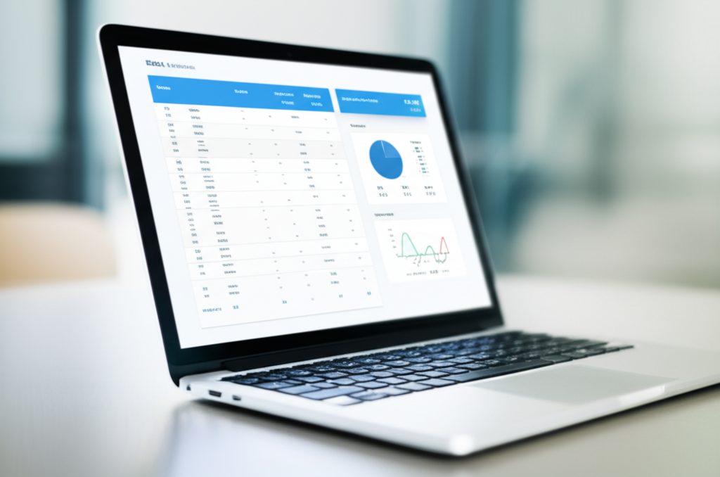 Современная программа для создания прайсов на экране ноутбука