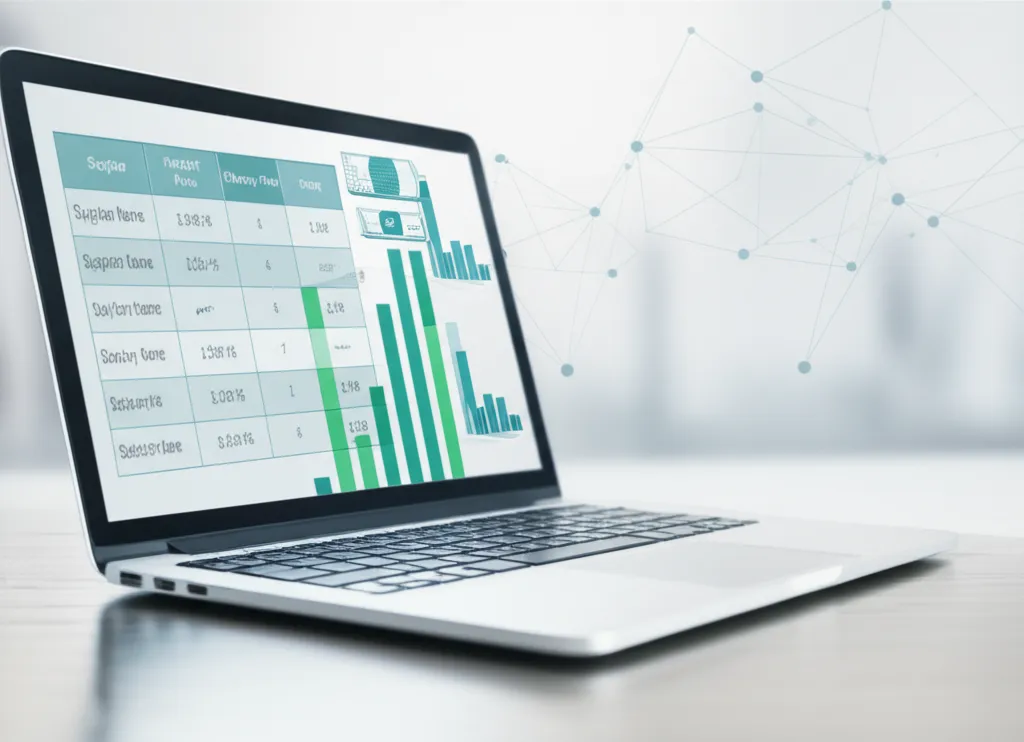 Интерфейс, который демонстрирует программа для сравнения цен поставщиков на экране ноутбука