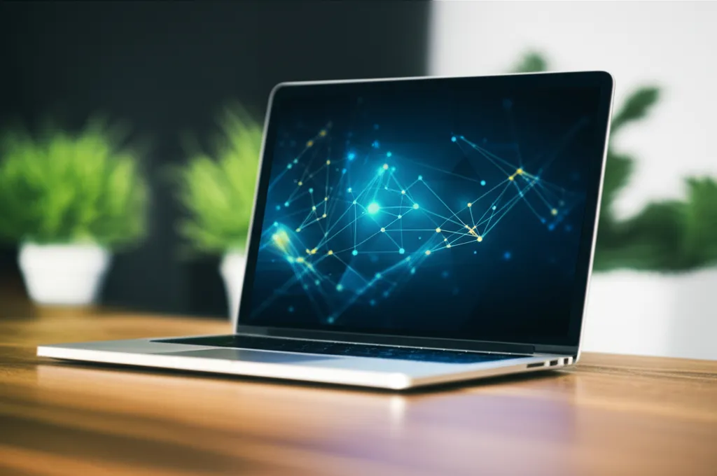 Современное рабочее место и ноутбук, на котором показаны эффективные хаки для развития бизнеса онлайн.