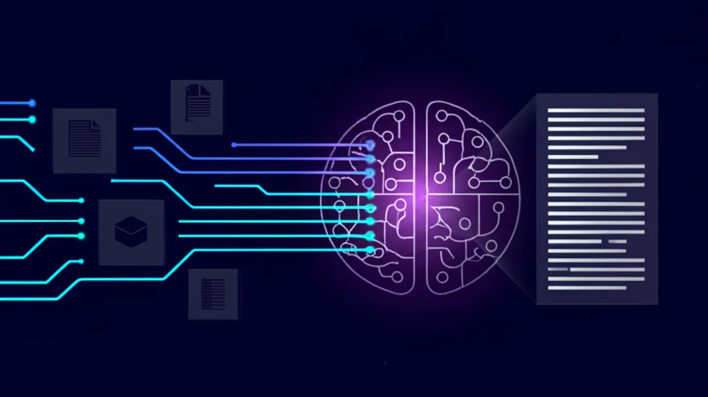 Визуализация процесса rag в gen ai: динамический доступ к информации, где ИИ извлекает данные для генерации точного ответа.