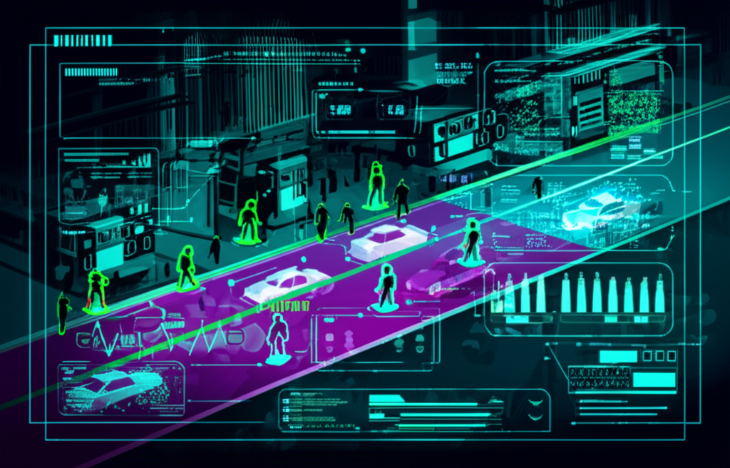 Процесс, как происходит разметка изображений для датасета на примере городской улицы.