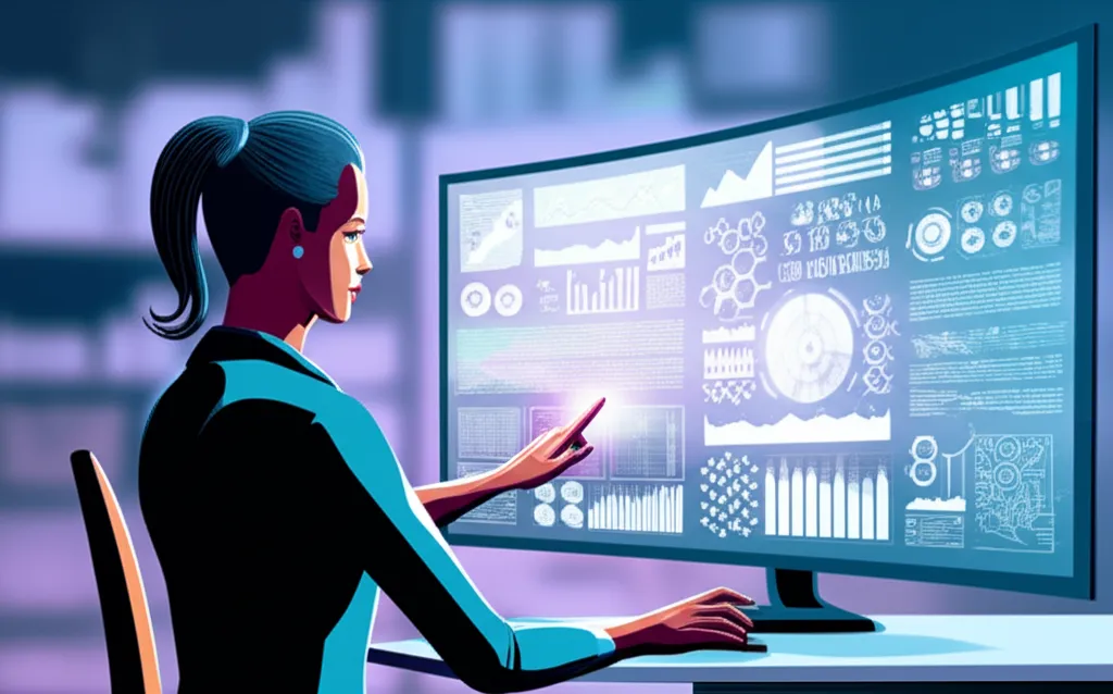 Современный маркетолог анализирует данные на интерактивном дашборде — ключевые рекомендации для маркетологов 2025.