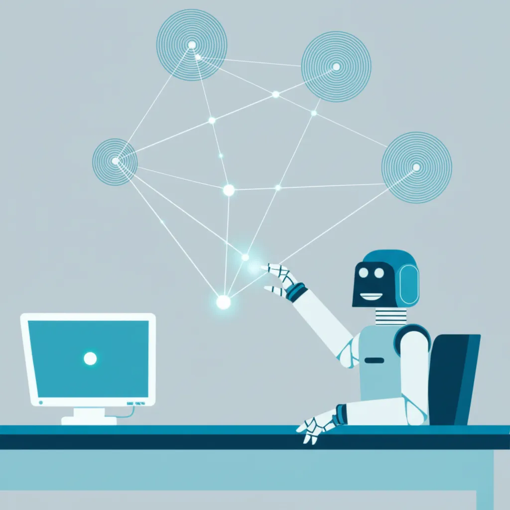 Решение доступа к вебу для агентов бесплатно: иллюстрация концепции роботизированной автоматизации.