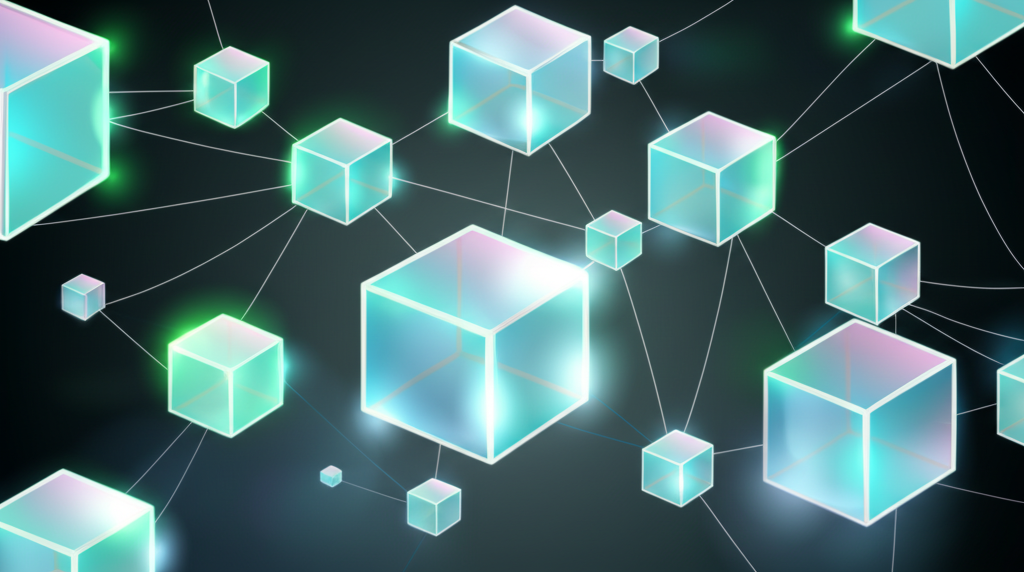 Глобальный рынок датасетов в виде абстрактной технологичной визуализации потоков информации.