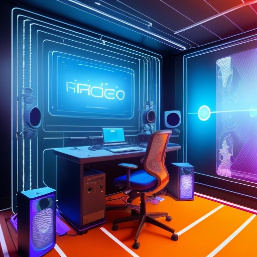 Современное рабочее место подкастера с голографической аналитикой и оборудованием через Сайты подкастов 2026