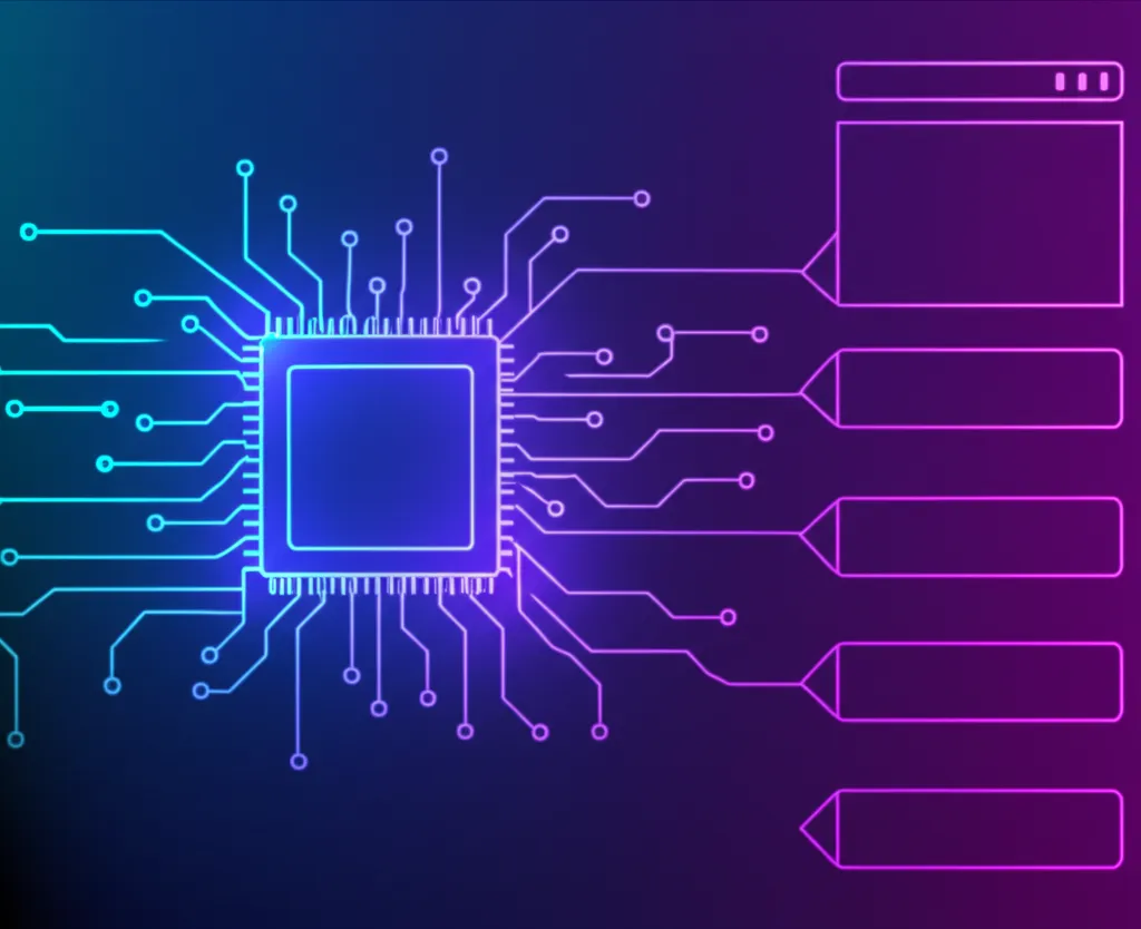 Абстрактная визуализация, демонстрирующая SGE влияние на поисковые страницы через AI-технологии.
