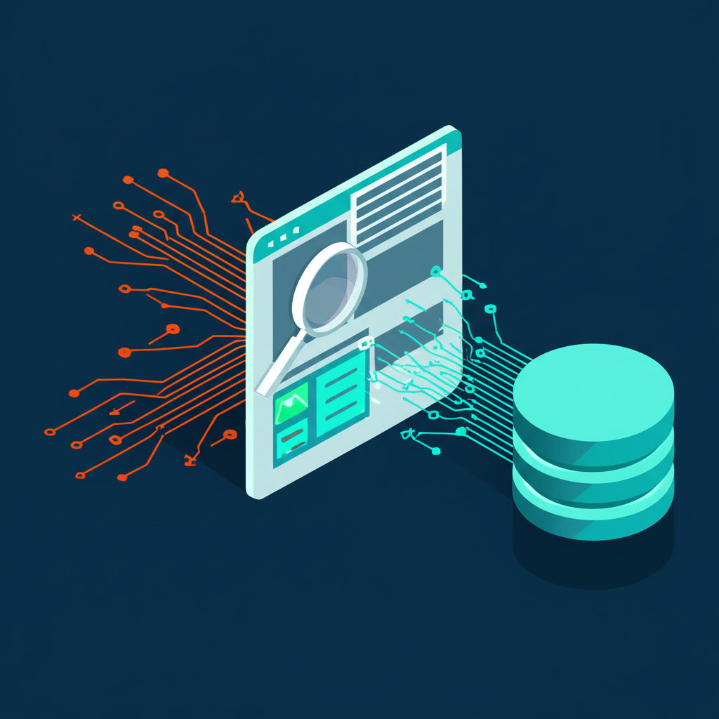 Визуализация процесса site parsing: данные извлекаются с веб-страницы и структурируются