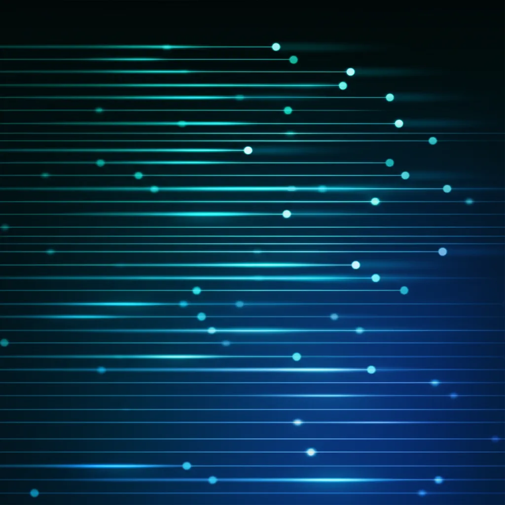 Абстрактная визуализация, показывающая, сколько строк в датасете может быть для анализа данных.