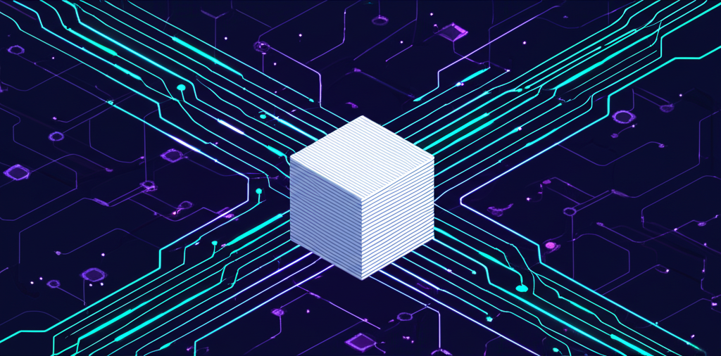 Абстрактная визуализация процесса, где выполняется скрапинг данных из глобальной сети в структурированную базу.