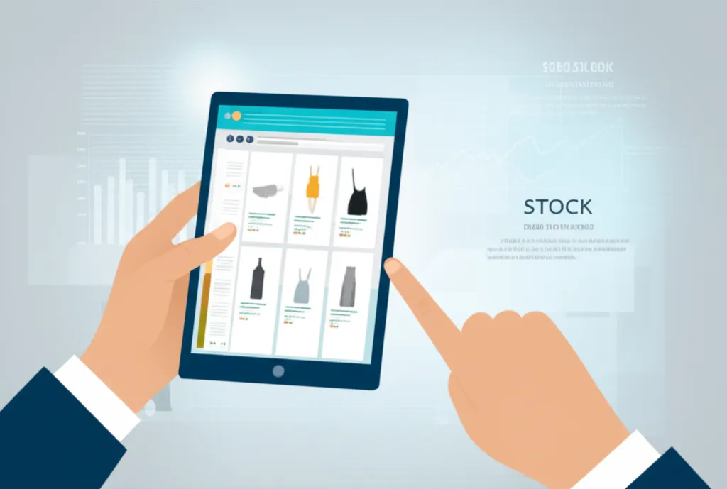 Современное создание прайс-листа: приложение на планшете с каталогом товаров и аналитикой.