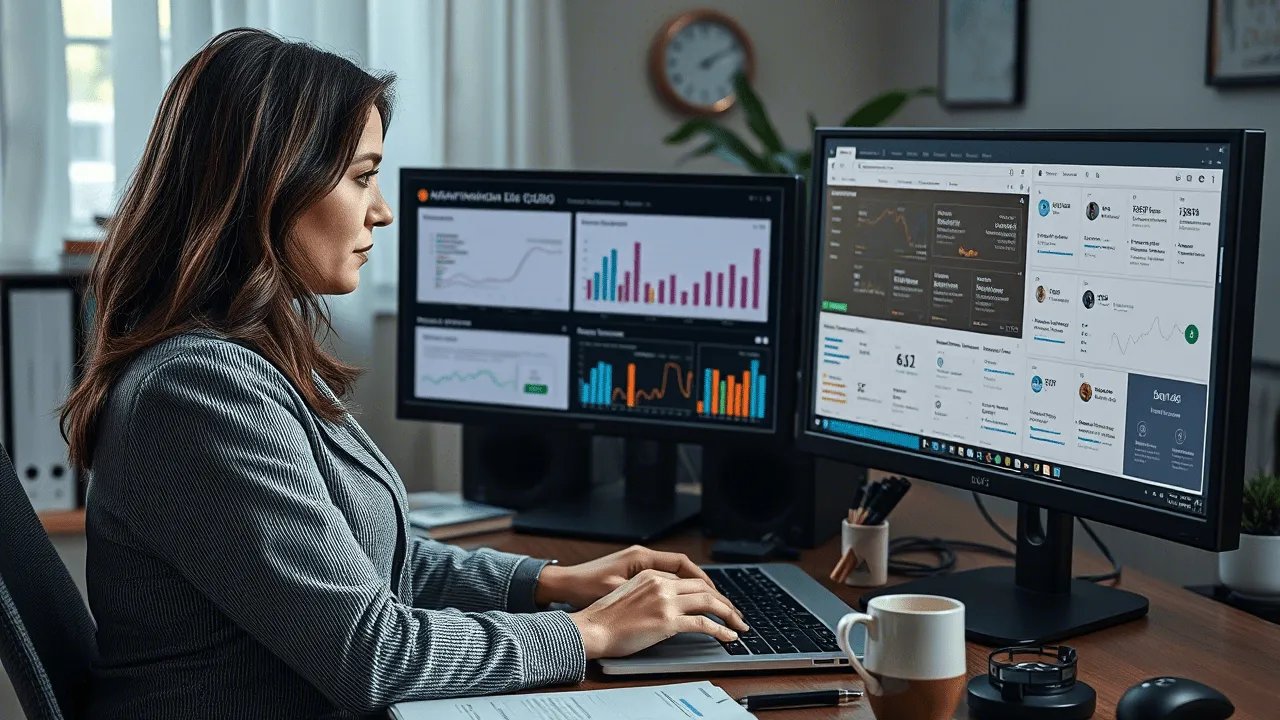 Специалист изучает данные перед выбором ниши на маркетплейсах.