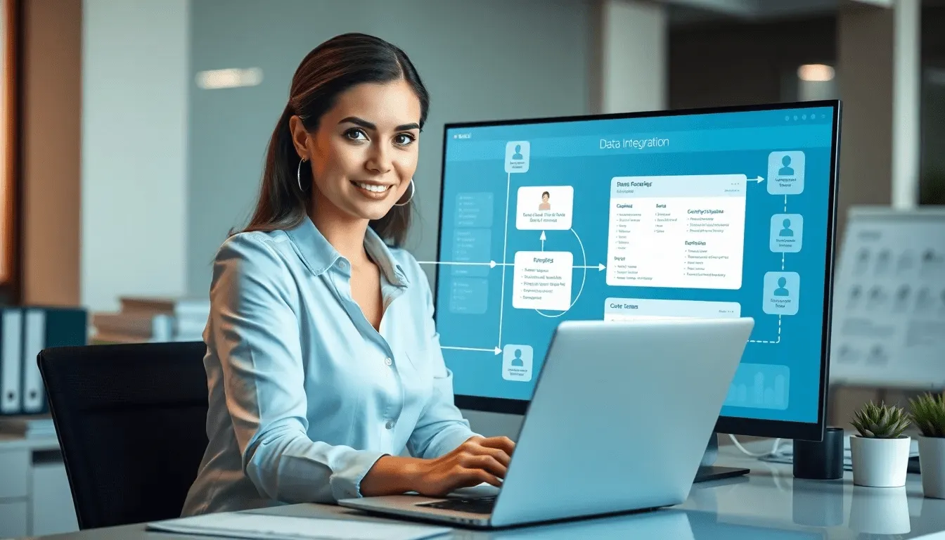 Специалист по данным анализирует отчет: интеграция данных парсинга и CRM.