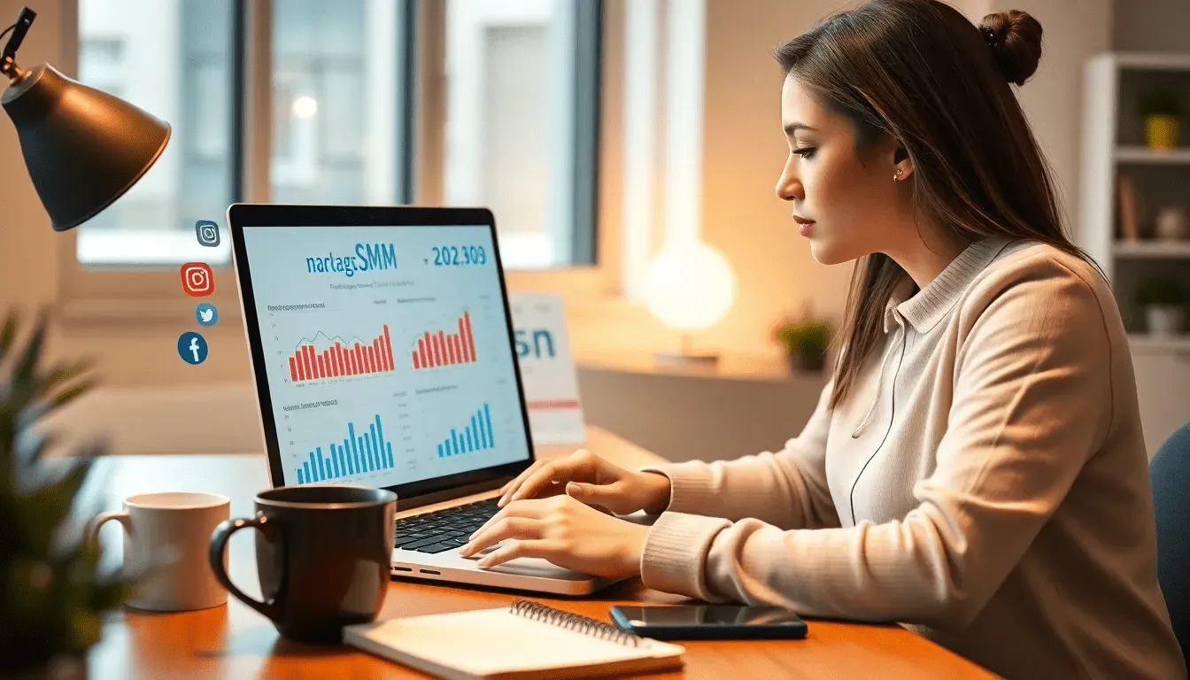 Специалист по маркетингу работает с SMM для интернет-магазинов