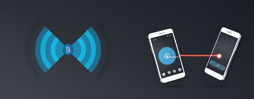 Детальное сравнение iBeacon NFC на инфографике, показывающей разницу в дальности действия технологий.