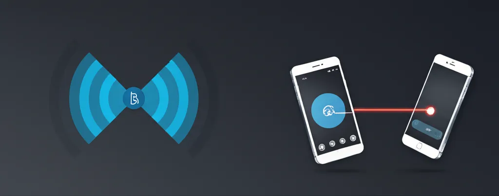 Детальное сравнение iBeacon NFC на инфографике, показывающей разницу в дальности действия технологий.