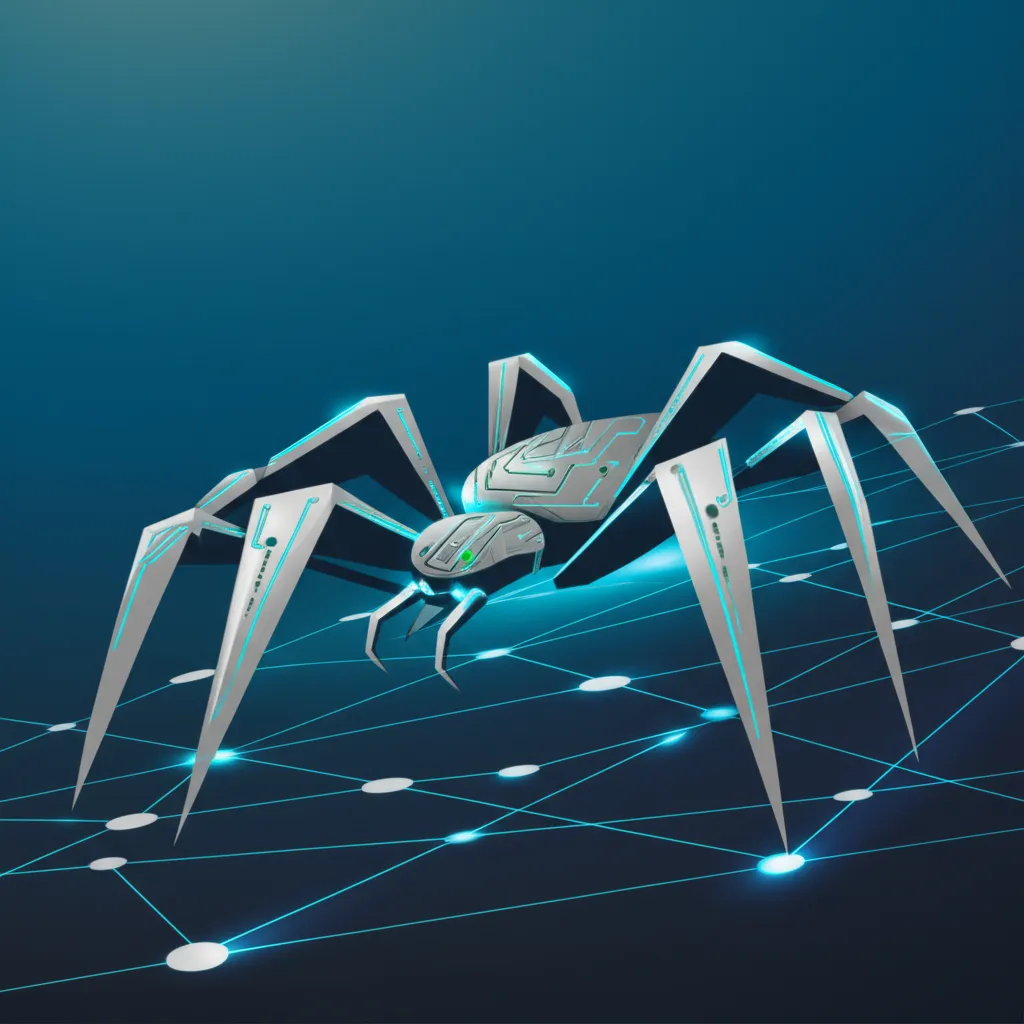 Сравнение инструментов web-краулинга: Octoparse, Scrapy и другие на фоне абстрактной сети.