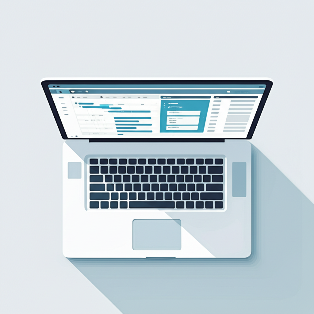 Сравнение программ для управления проектами 2025 на экране ноутбука в современном офисе.