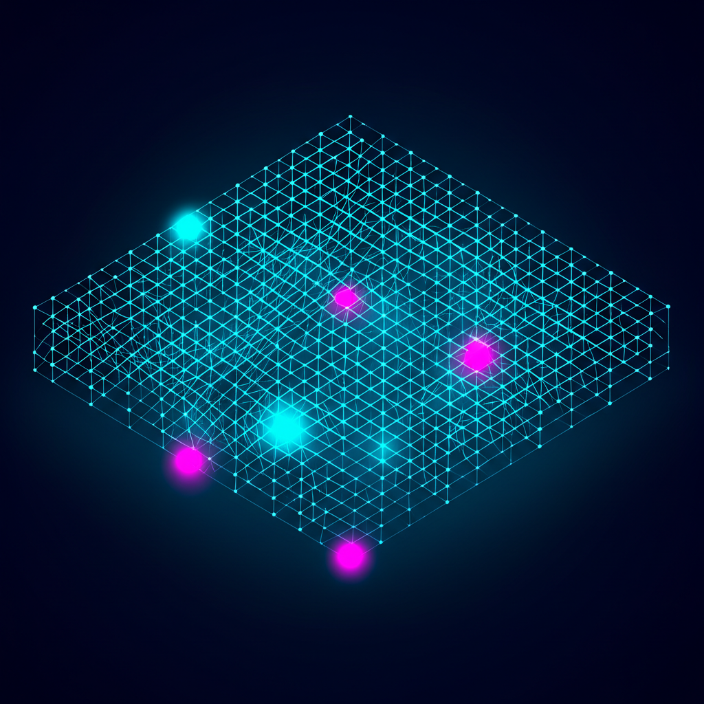 Абстрактная визуализация, показывающая как устроена структура датасета с рядами и столбцами