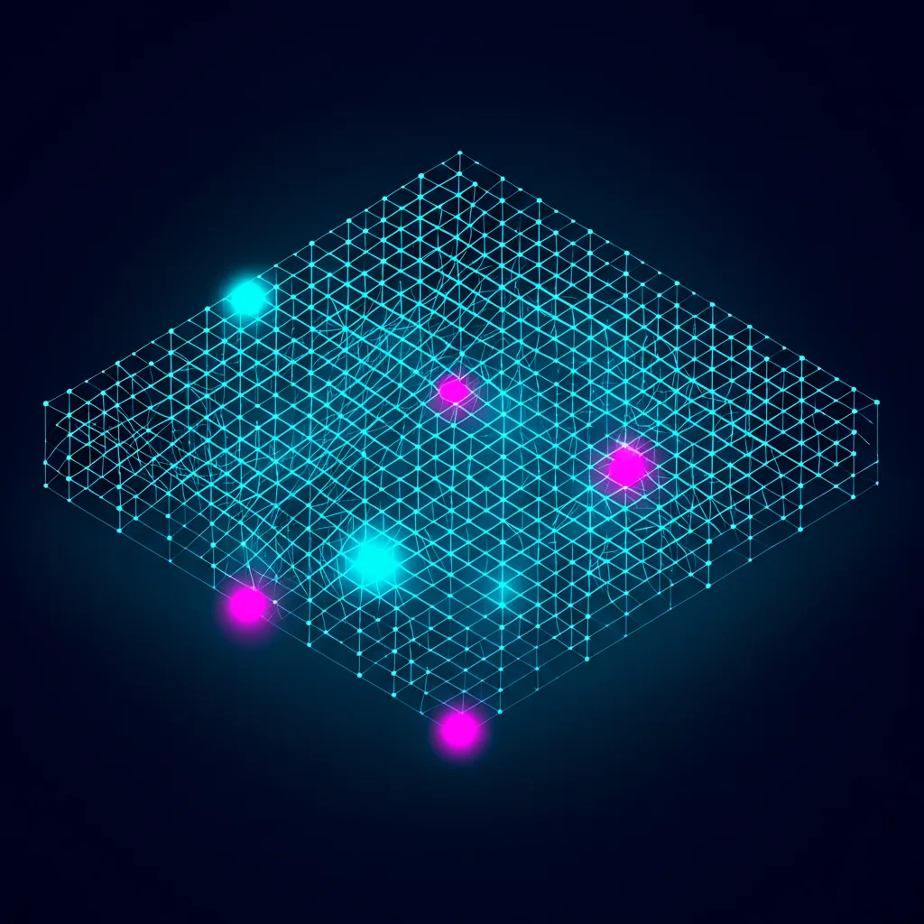 Абстрактная визуализация, показывающая как устроена структура датасета с рядами и столбцами