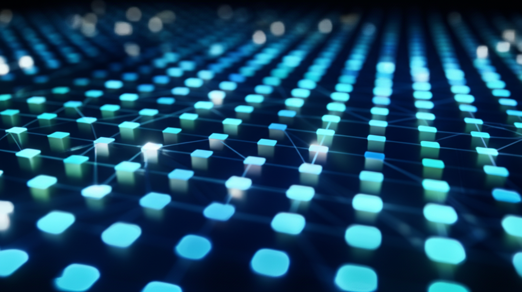 Абстрактная визуализация, иллюстрирующая структурированные табличные датасеты.