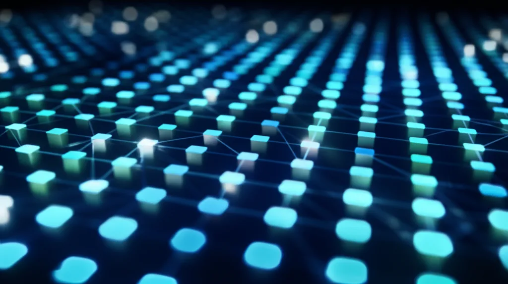 Абстрактная визуализация, иллюстрирующая структурированные табличные датасеты.