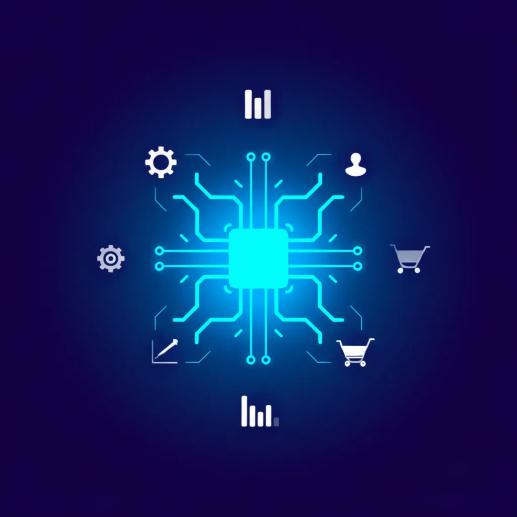 Топ компаний по автоматизации бизнес-процессов с ии-агентами на фоне схемы нейросети.