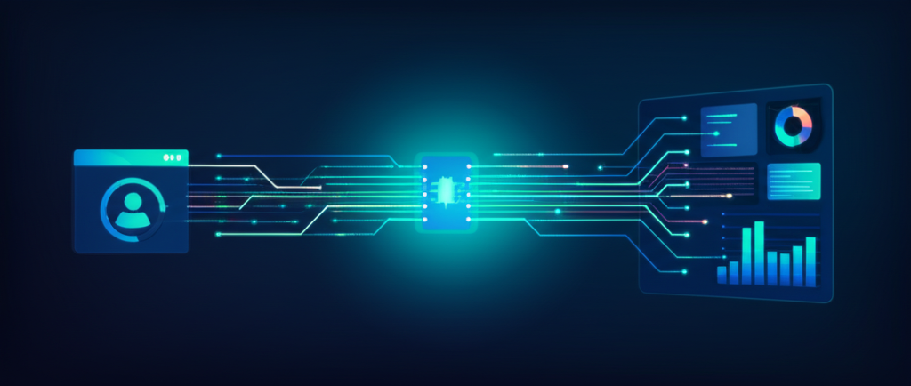Абстрактная визуализация процесса, который выполняет топ расширений для парсеров 2025.