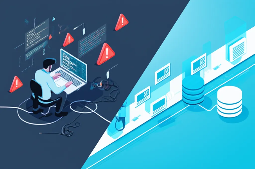 Визуальное сравнение подходов: традиционный веб-скрапинг vs mcp на фоне потоков цифровых данных.