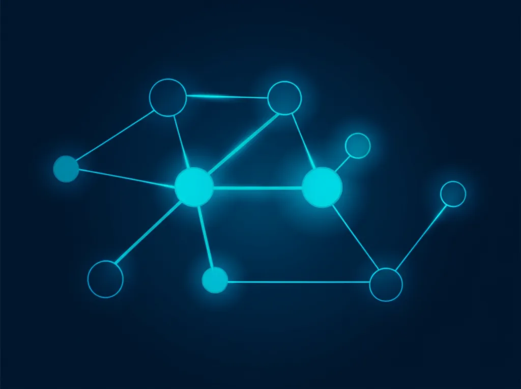 Абстрактная инфографика, иллюстрирующая анализ цены конкурентов в виде сетевой диаграммы