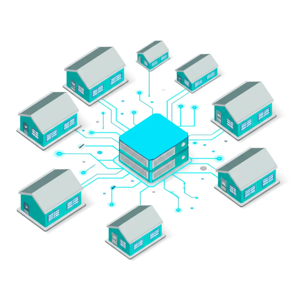 Схематичное изображение, иллюстрирующее как работает циан фид для выгрузки объявлений недвижимости.